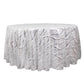 120" Silver Wave Mesh Round Tablecloth With Embroidered Sequins