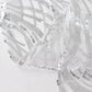 120" Silver Wave Mesh Round Tablecloth With Embroidered Sequins