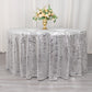 120" Silver Wave Mesh Round Tablecloth With Embroidered Sequins