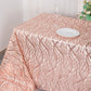 90"x156" Rose Gold Wave Mesh Rectangular Tablecloth With Embroidered Sequins