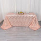 90"x156" Rose Gold Wave Mesh Rectangular Tablecloth With Embroidered Sequins
