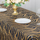 90"x156" Black Gold Wave Mesh Rectangular Tablecloth With Embroidered Sequins