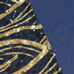 90"x156" Black Gold Wave Mesh Rectangular Tablecloth With Embroidered Sequins