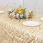 90"x156" Champagne Wave Mesh Rectangular Tablecloth With Embroidered Sequins