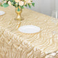 90"x156" Champagne Wave Mesh Rectangular Tablecloth With Embroidered Sequins