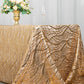 90"x156" Gold Wave Mesh Rectangular Tablecloth With Embroidered Sequins