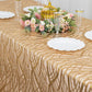 90"x156" Gold Wave Mesh Rectangular Tablecloth With Embroidered Sequins