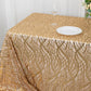 90"x156" Gold Wave Mesh Rectangular Tablecloth With Embroidered Sequins