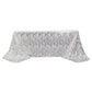 90"x156" Silver Wave Mesh Rectangular Tablecloth With Embroidered Sequins