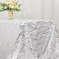 90"x156" Silver Wave Mesh Rectangular Tablecloth With Embroidered Sequins