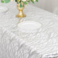 90"x156" Silver Wave Mesh Rectangular Tablecloth With Embroidered Sequins