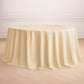 Round Seamless Polyester Tablecloth 132 Inch in Beige Color