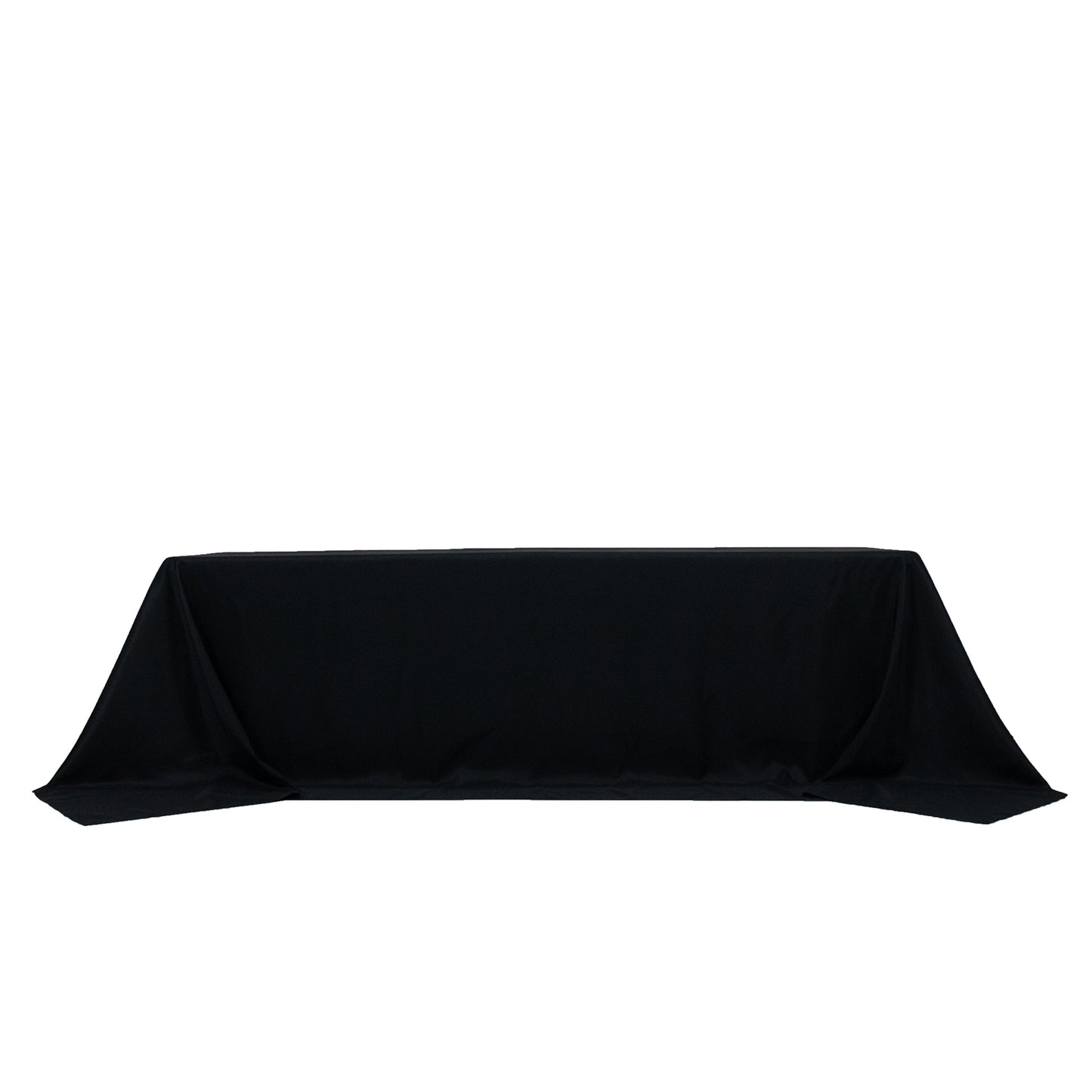 Black Polyester Rectangular King Tablecloth – 108" x 156" Extra-Wide, Wrinkle-Resistant Banquet Linen for Catering, Events & 8ft Tables