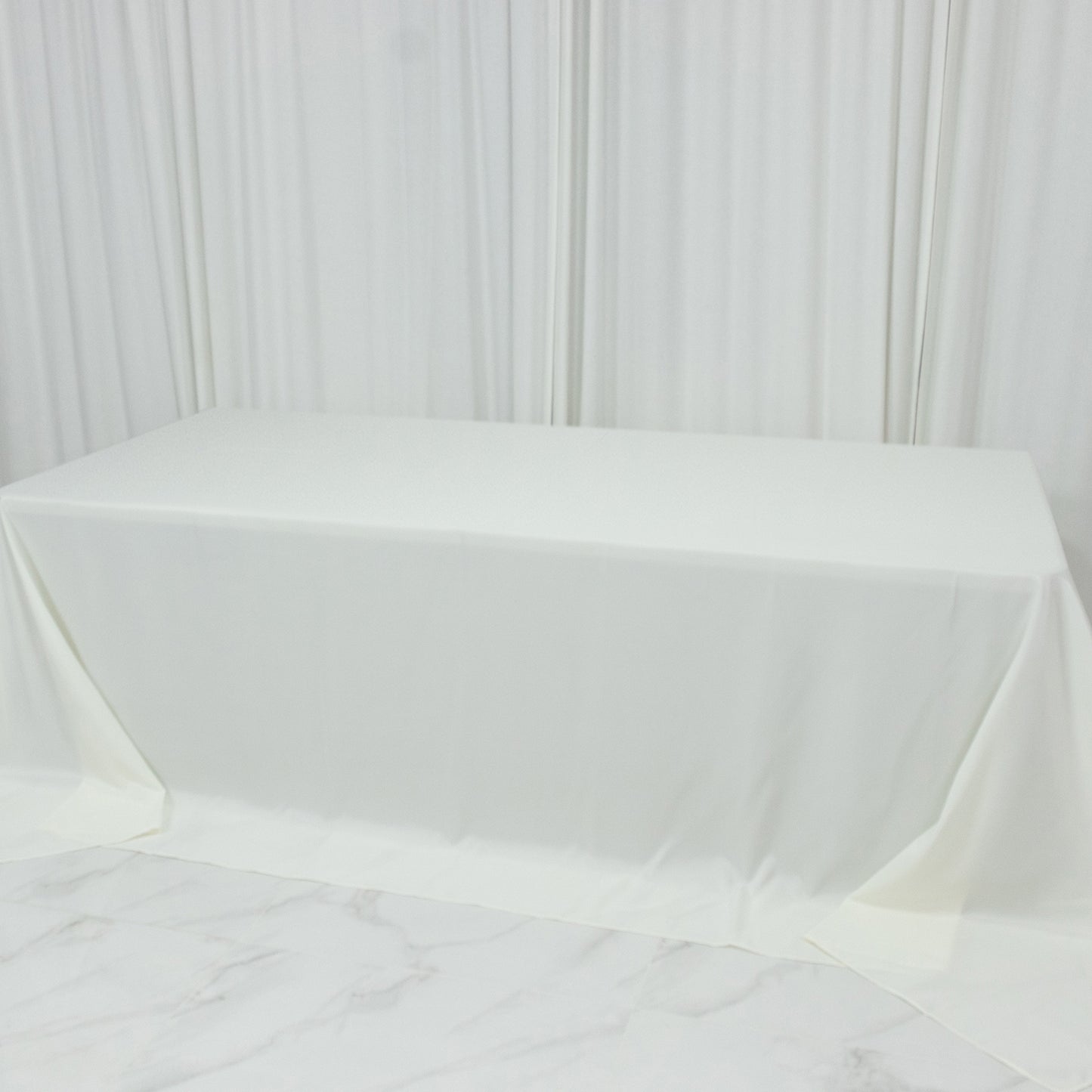 Ivory Polyester Rectangular King Tablecloth – 108" x 156" Extra-Wide, Wrinkle-Resistant Banquet Linen for Catering, Events & 8ft Tables