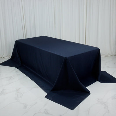 Navy Blue Polyester King Tablecloth for Professional Use