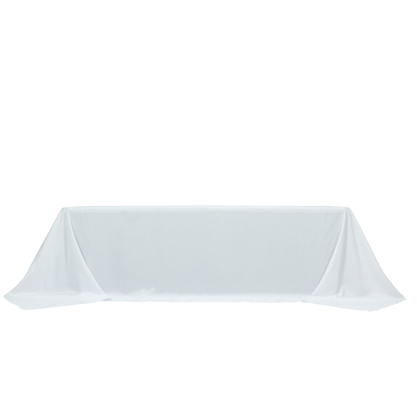 White Polyester Rectangular King Tablecloth – 108" x 156" Extra-Wide, Wrinkle-Resistant Banquet Linen for Catering, Events & 8ft Tables