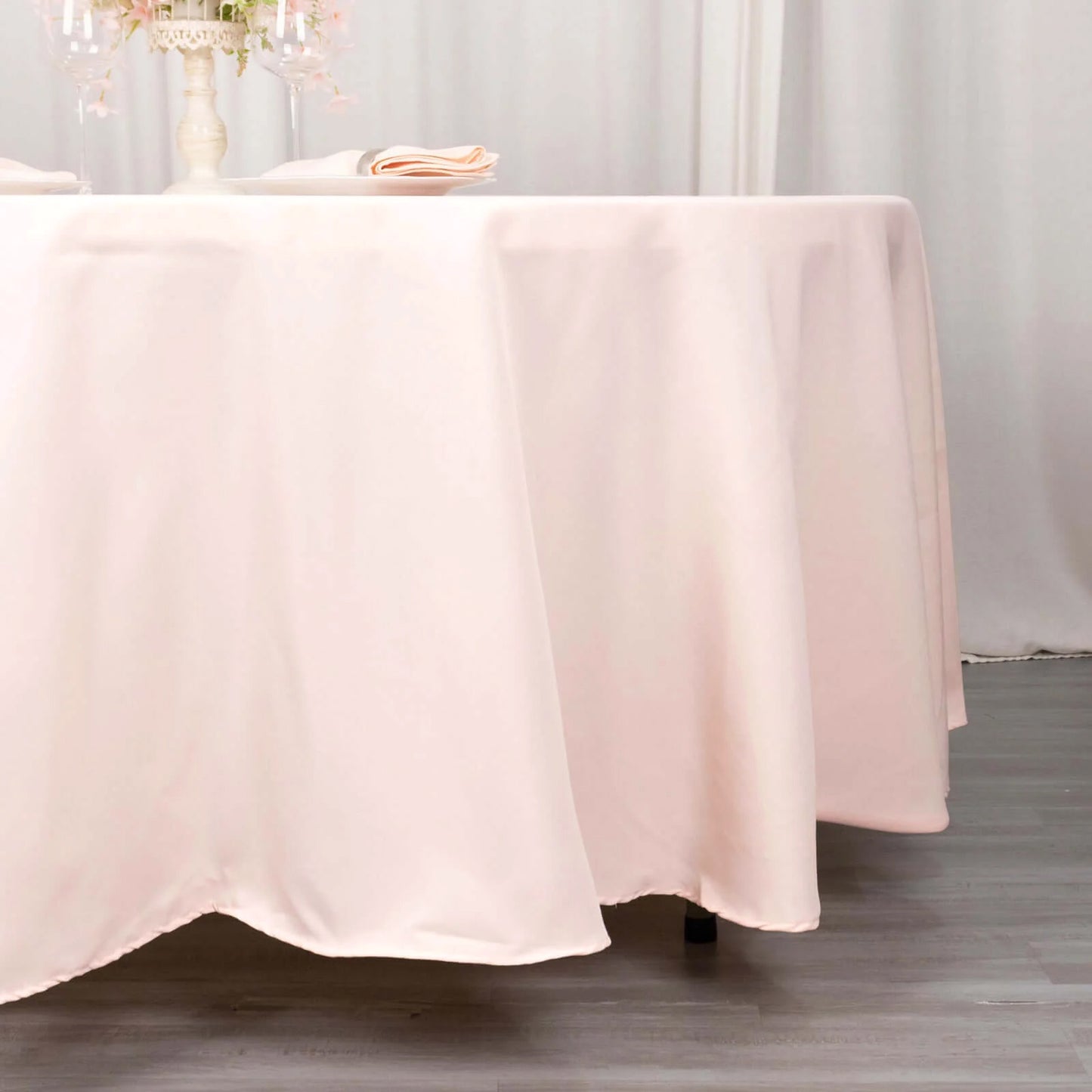 108" Blush Premium Polyester Round Tablecloth - 220GSM