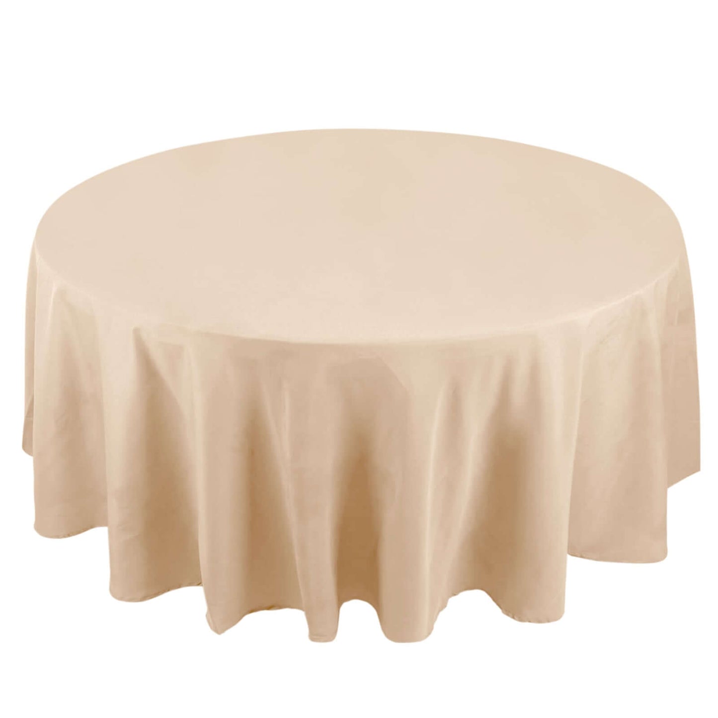 108" Beige Premium Polyester Round Tablecloth - 220GSM