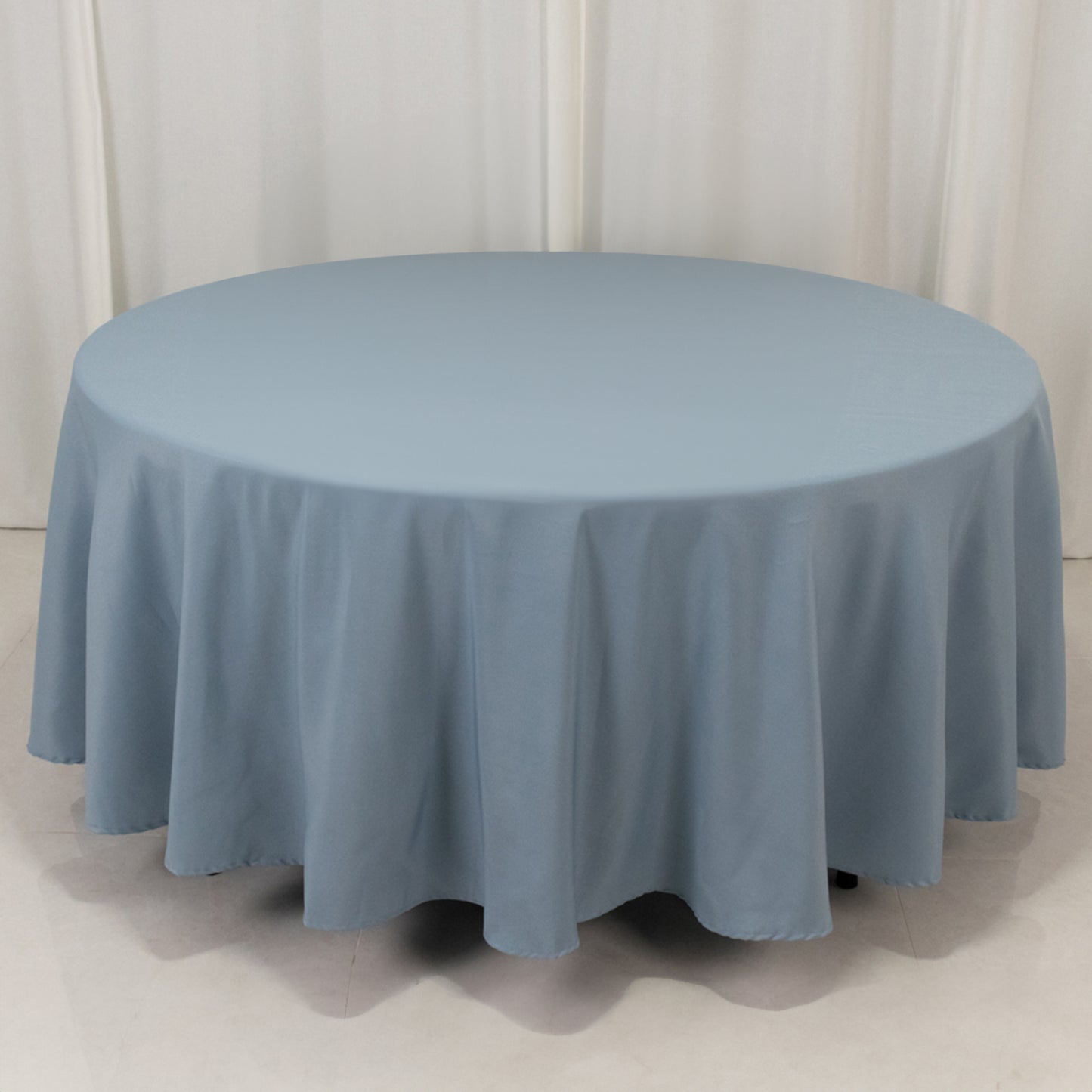 108" Dusty Blue Premium Polyester Round Tablecloth - 220GSM