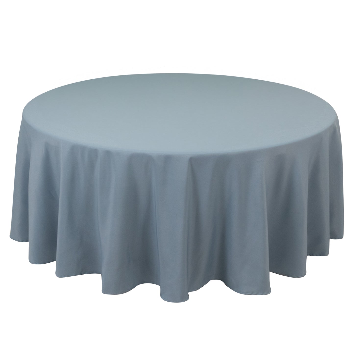 108" Dusty Blue Premium Polyester Round Tablecloth - 220GSM