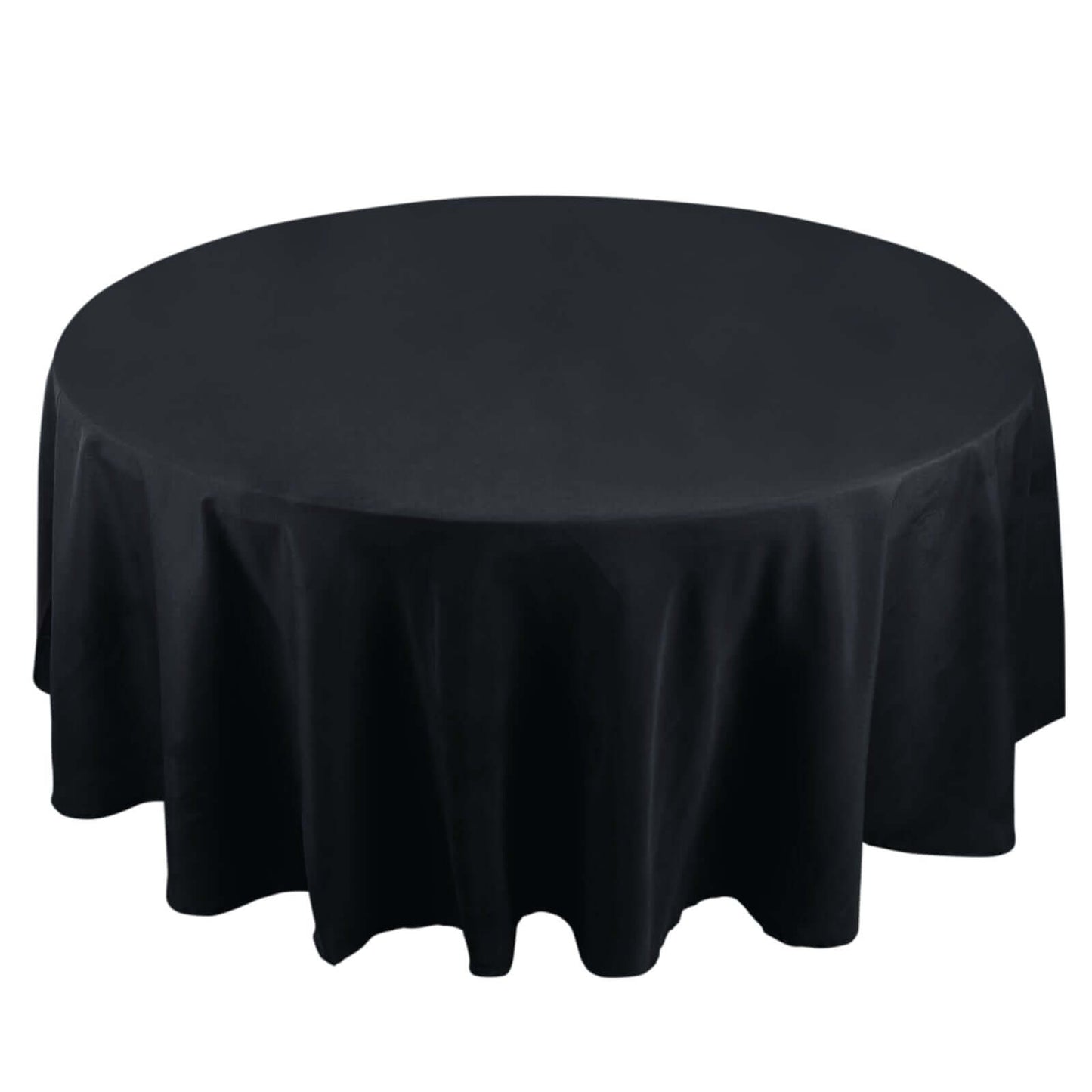 108 inches Black 190 GSM Premium Polyester Round Tablecloth