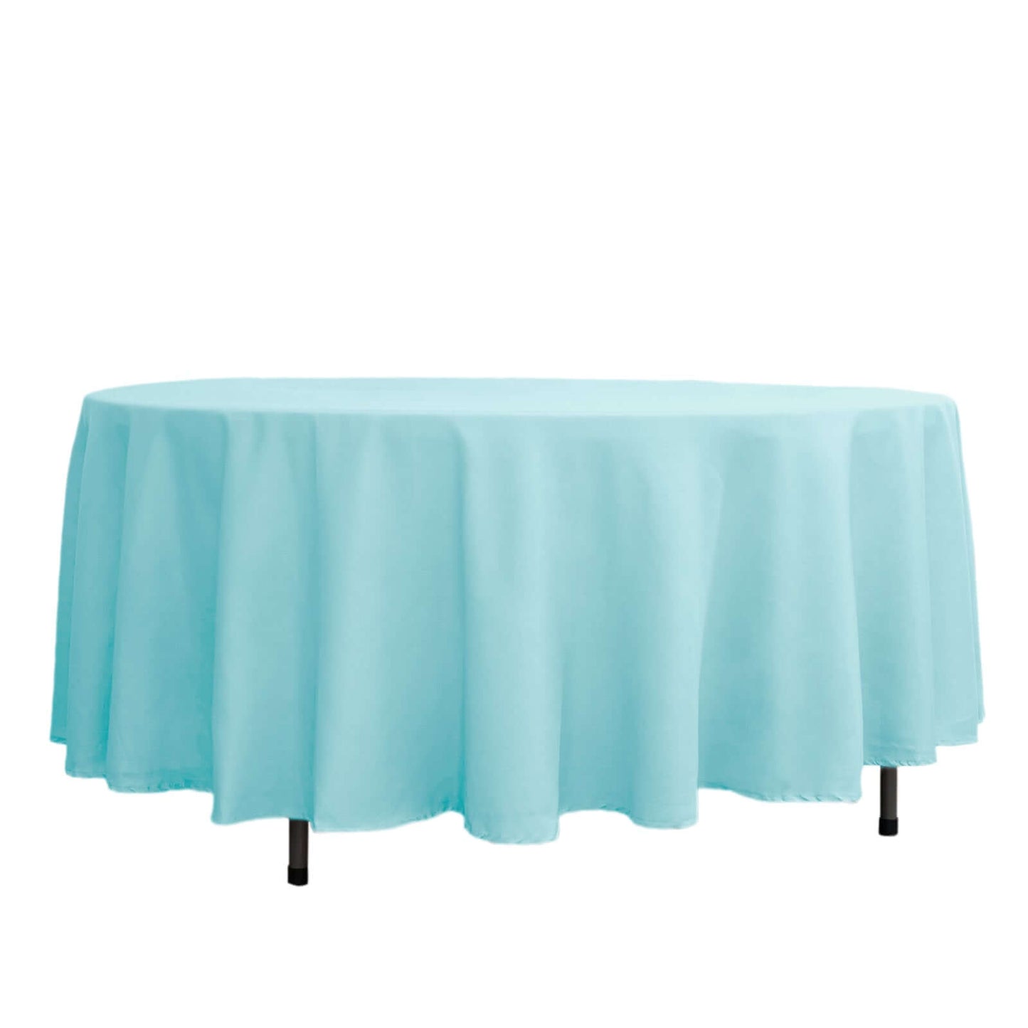 108 Inch Blue Round Tablecloth In Polyester 