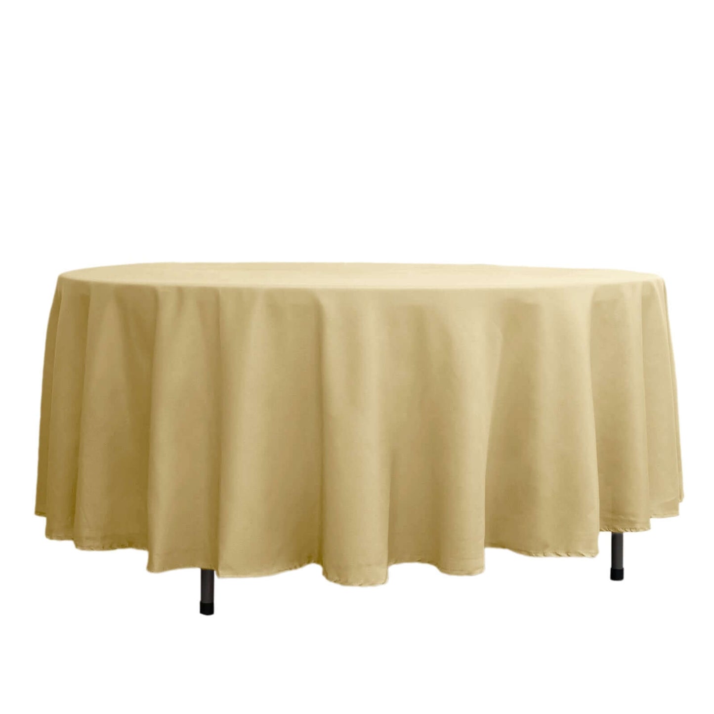 Round Tablecloth 108 Inch Champagne Polyester