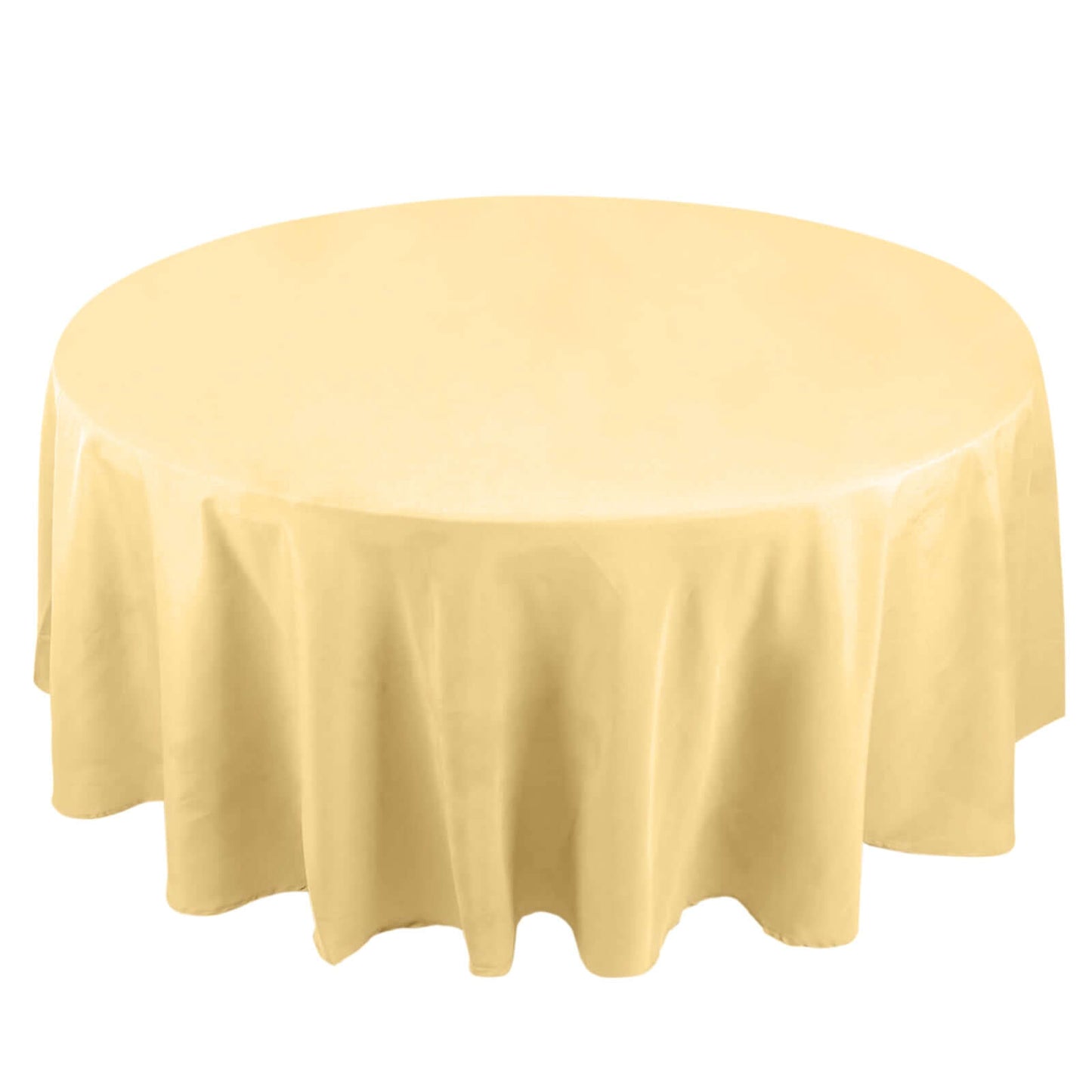 108inch Champagne 200 GSM Seamless Premium Polyester Round Tablecloth