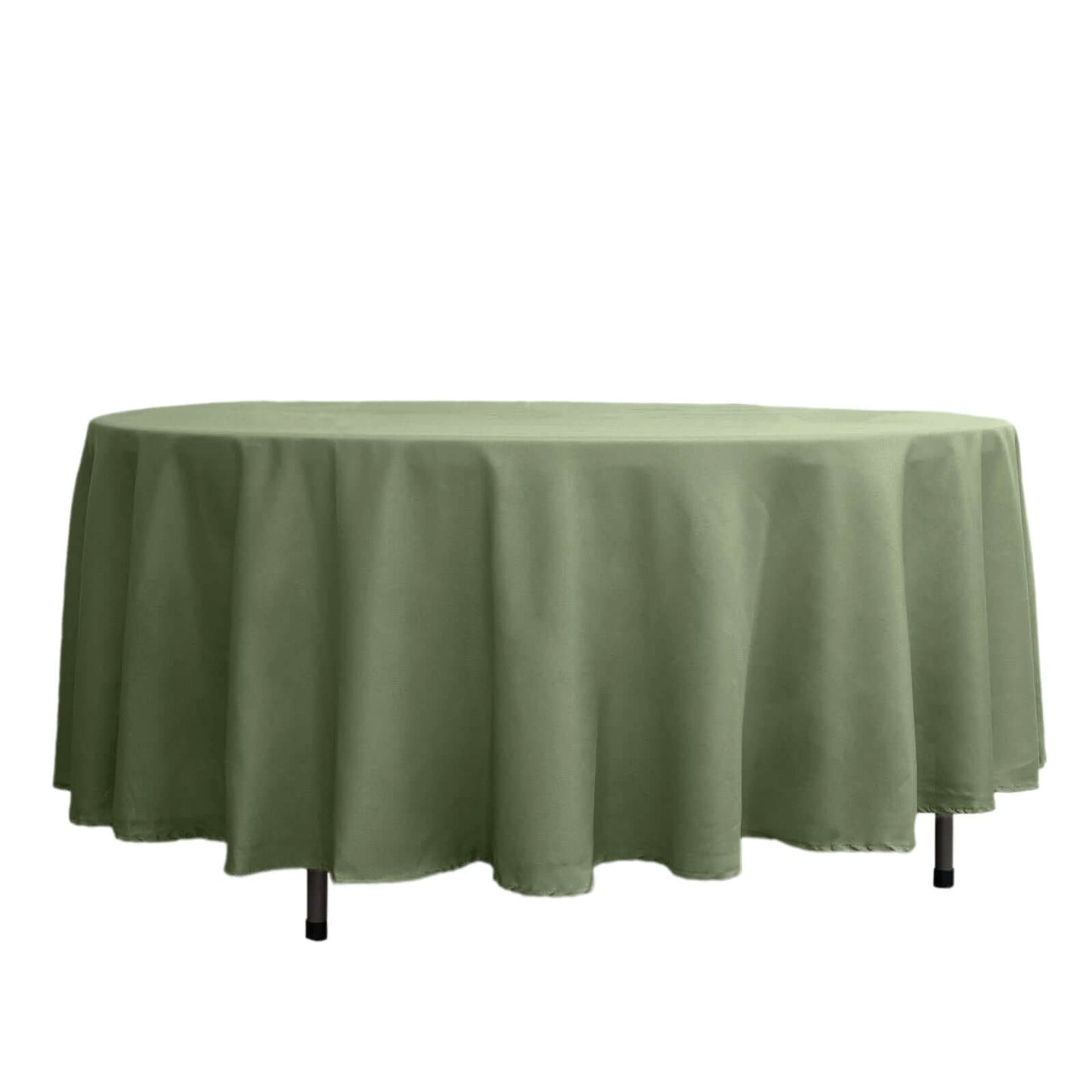 Round Tablecloth Polyester 108 Inch Eucalyptus Sage Green Hemmed