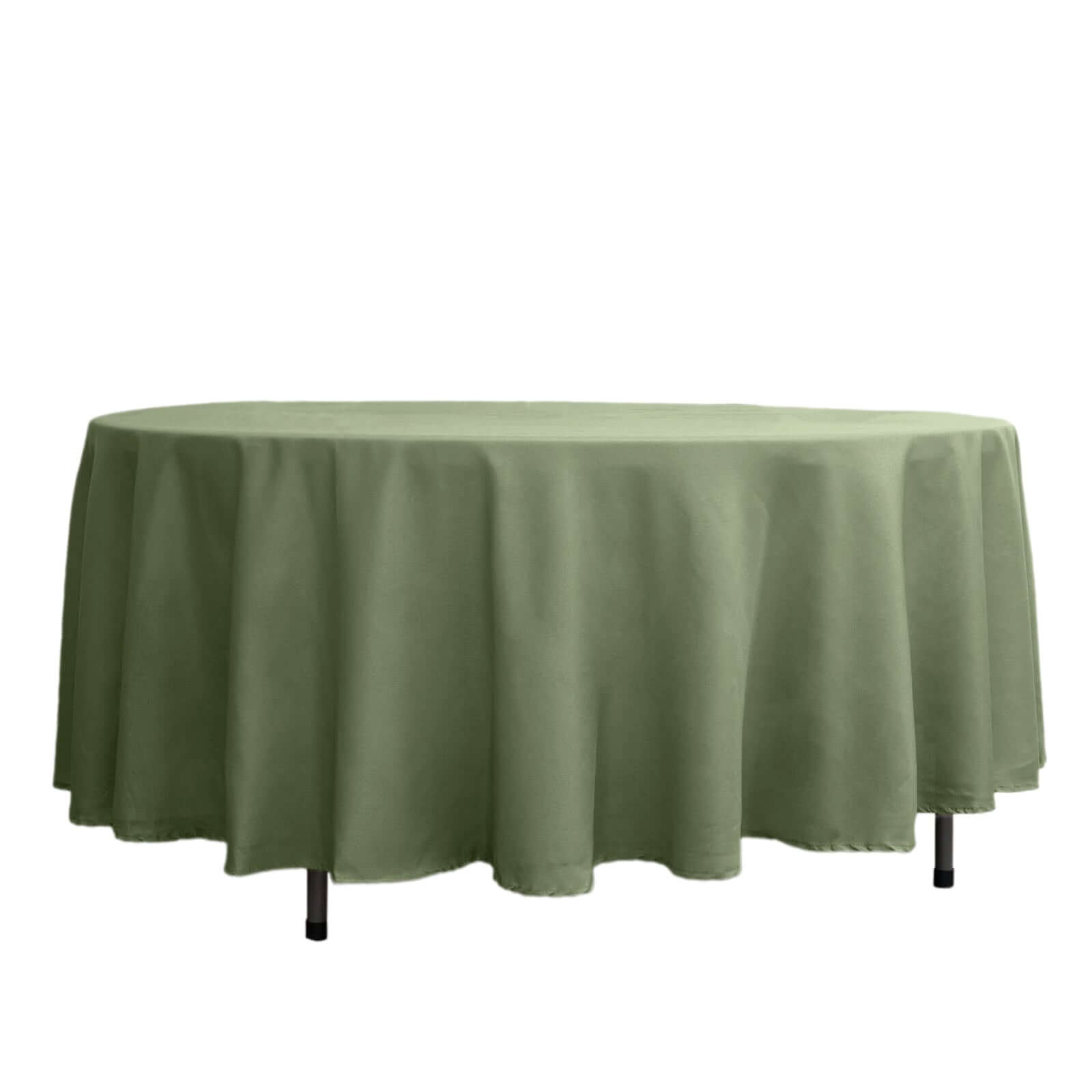 Round Tablecloth Polyester 108 Inch Eucalyptus Sage Green Hemmed