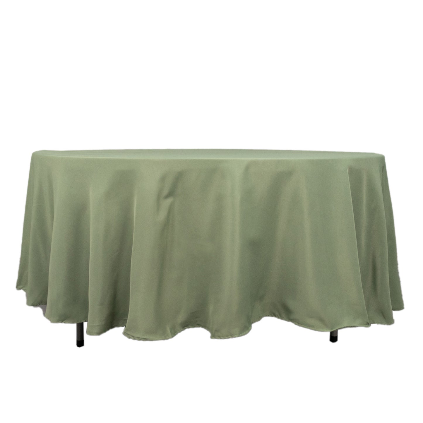 108" Dusty Sage Green Premium Polyester Round Tablecloth - 220GSM