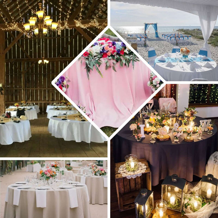 108" Peacock Teal Seamless Polyester Round Tablecloth