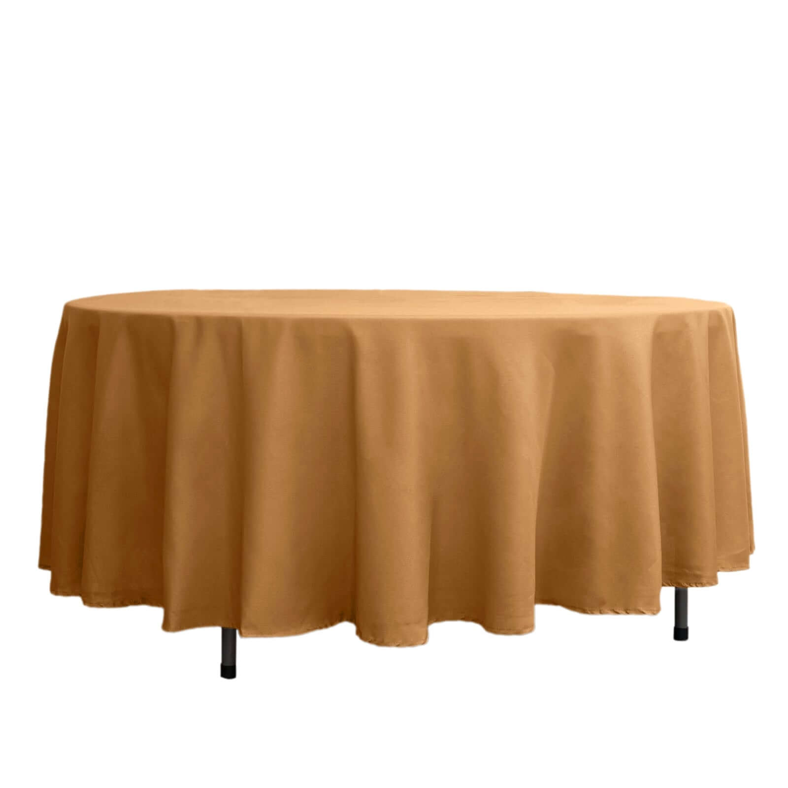 108inches Gold Polyester Round Tablecloth