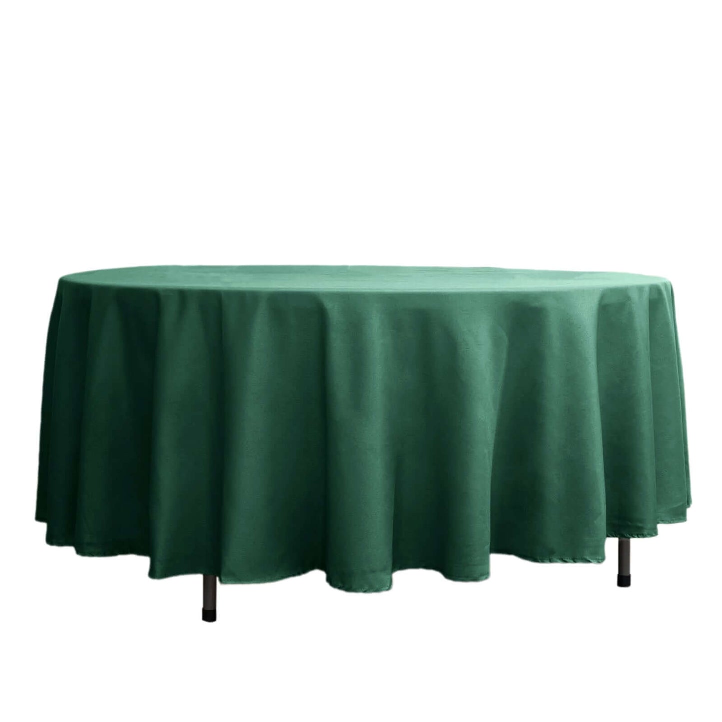 108 Inch Hunter Emerald Green Polyester Round Tablecloth