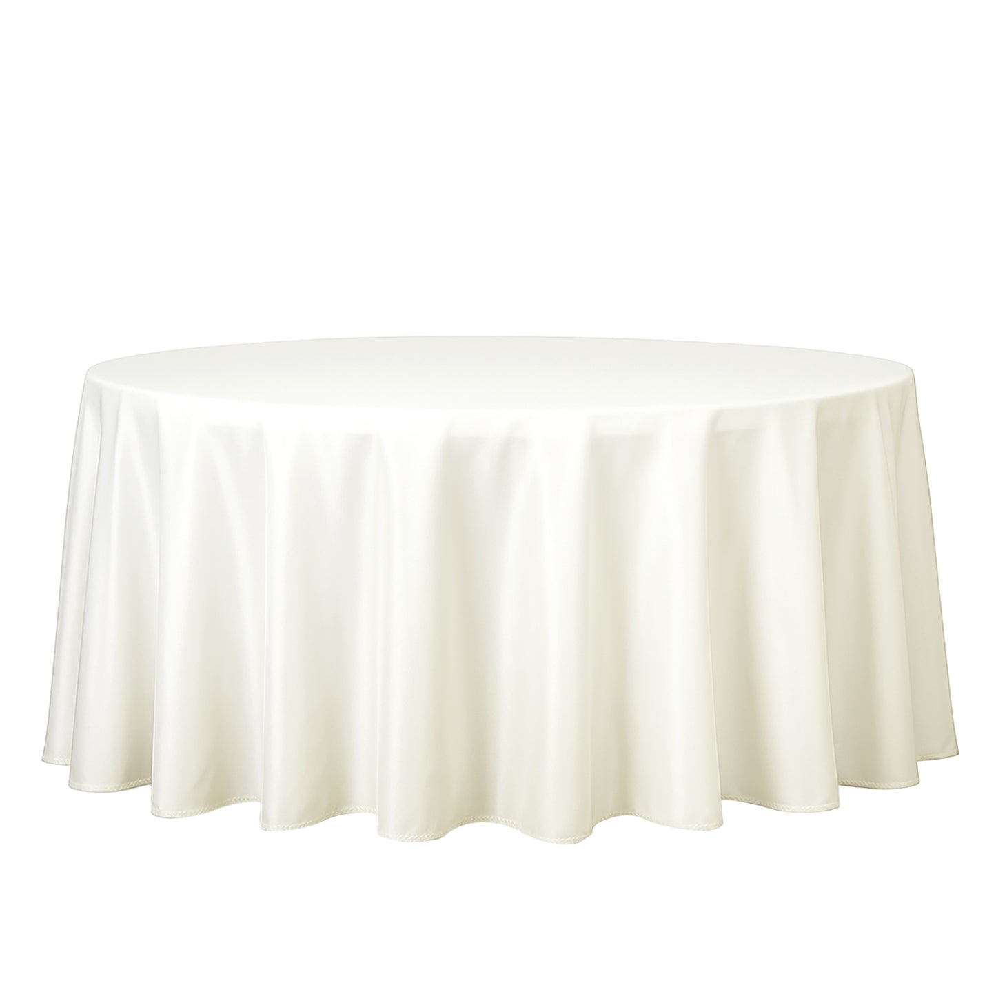 108inch Ivory Polyester Round Tablecloth