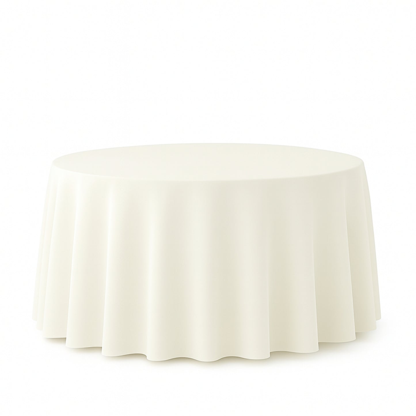 108inch Ivory 190 GSM Premium Polyester Round Tablecloth