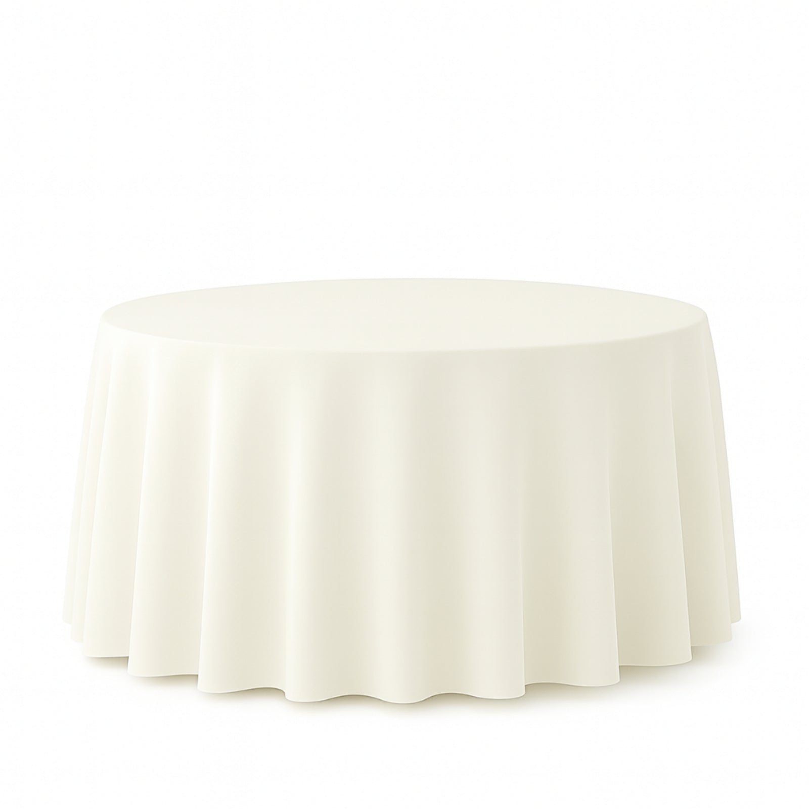108inch Ivory 190 GSM Premium Polyester Round Tablecloth