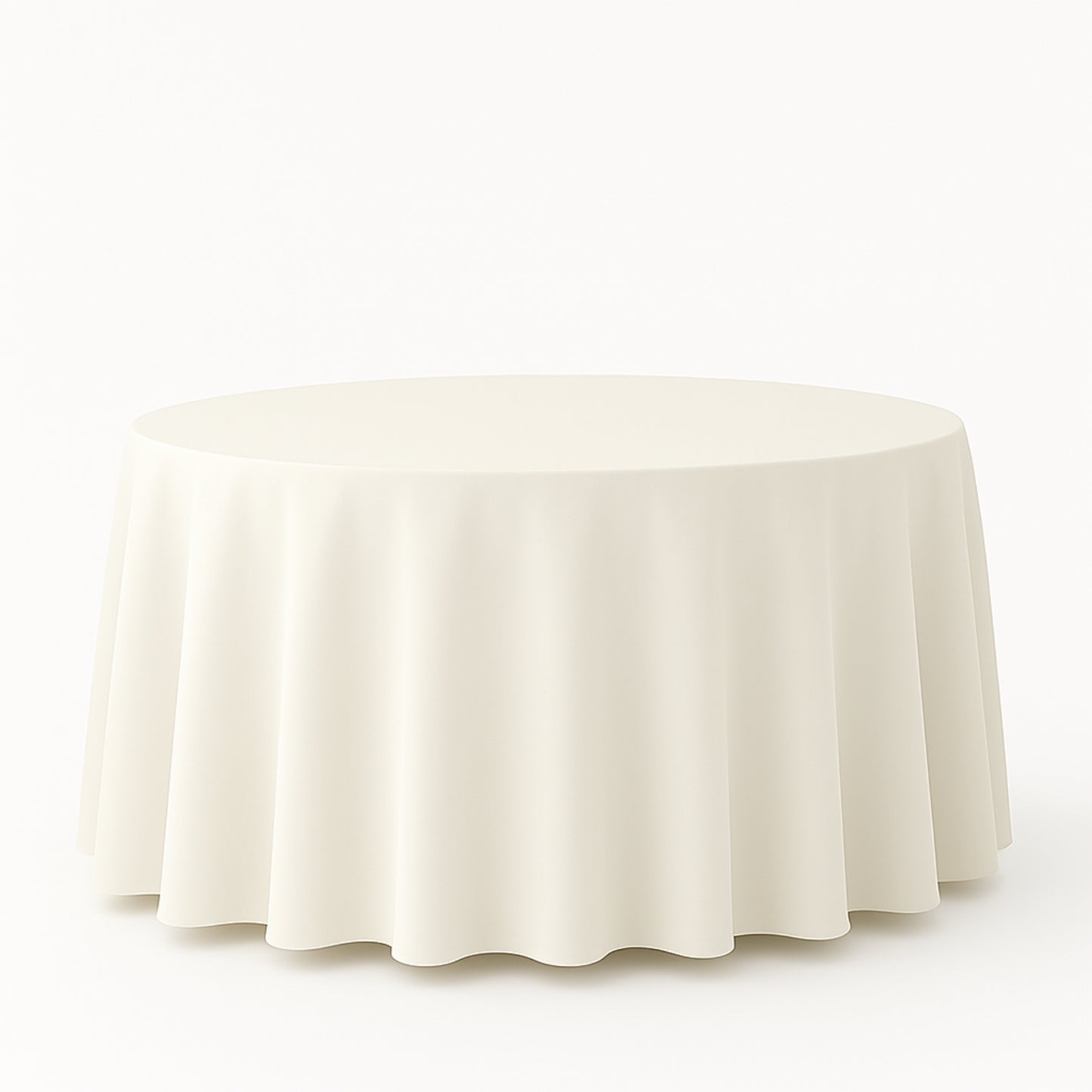 108inch Ivory 190 GSM Premium Polyester Round Tablecloth