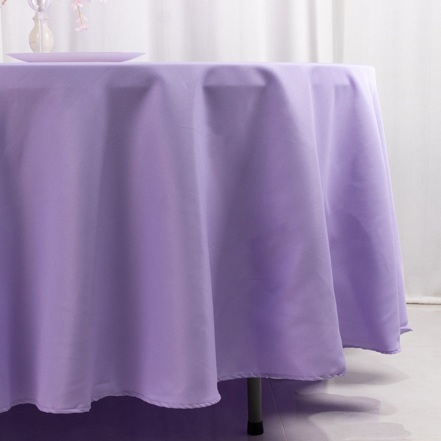 108" Lavender Lilac Premium Polyester Round Tablecloth - 220GSM