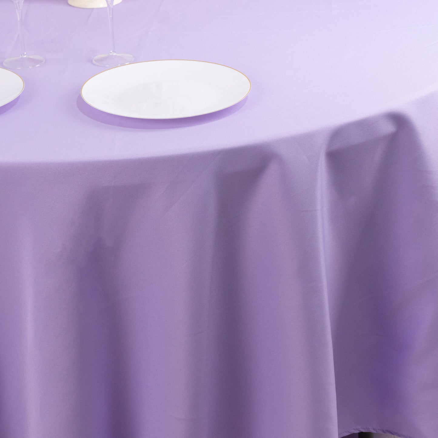 108" Lavender Lilac Premium Polyester Round Tablecloth - 220GSM