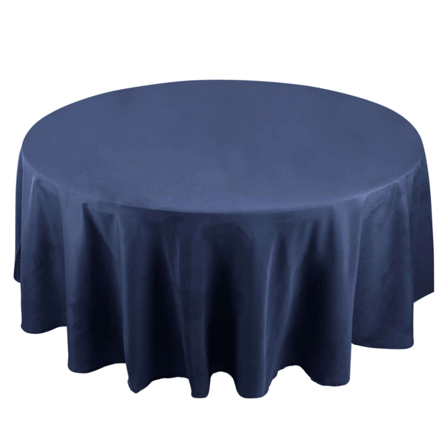 108inch Navy Blue 200 GSM Seamless Premium Polyester Round Tablecloth