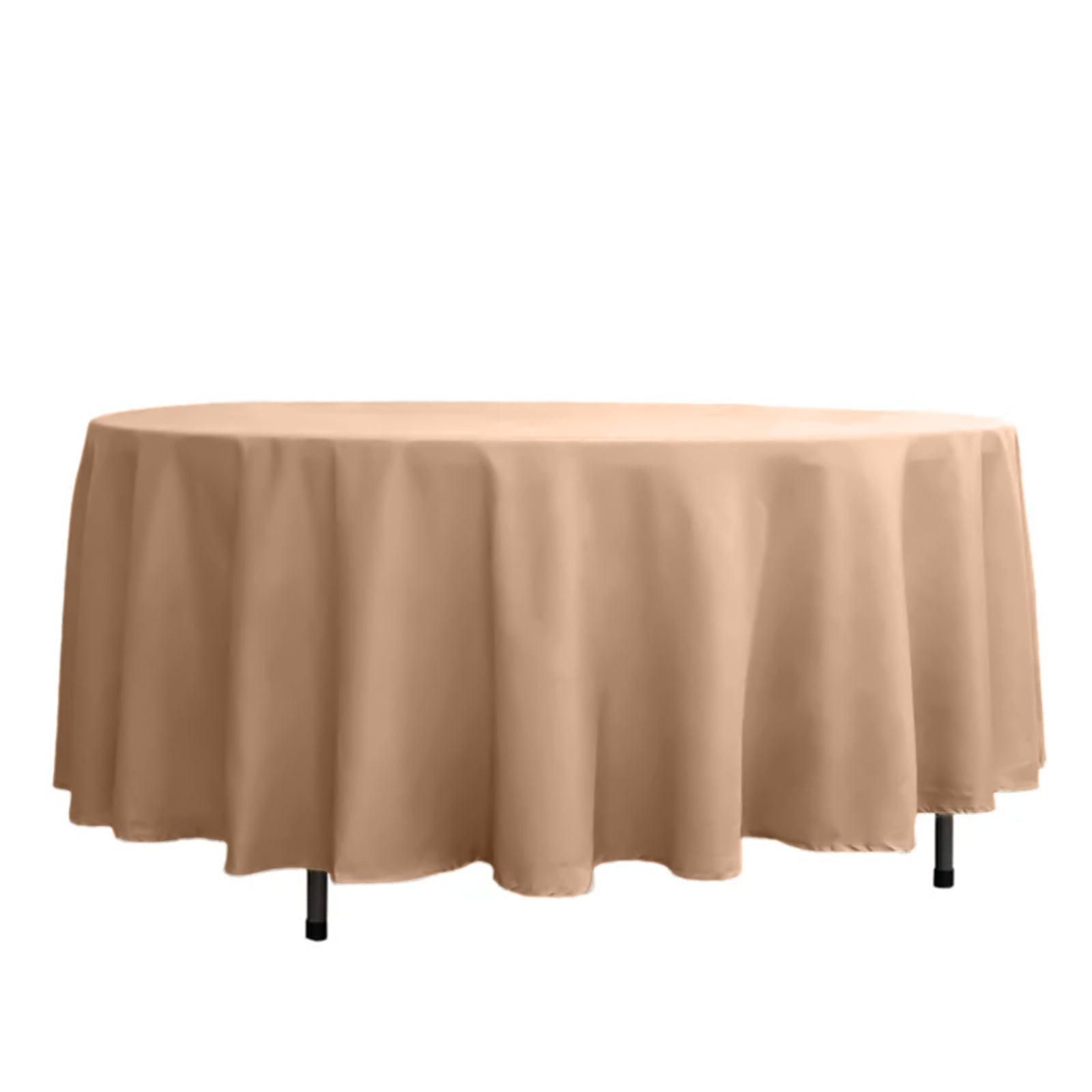 Round Tablecloth 108 Inch Size Nude Polyester