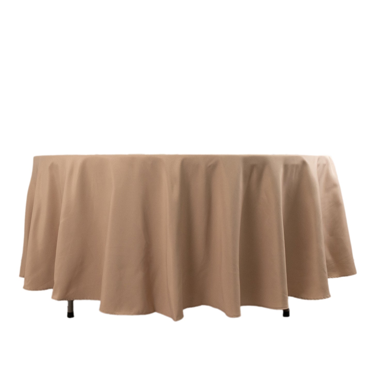 108" Nude Premium Polyester Round Tablecloth - 220GSM