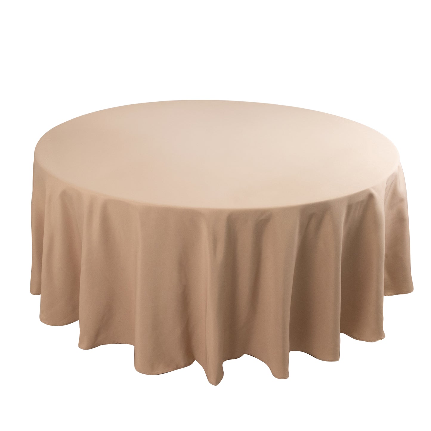 108" Nude Premium Polyester Round Tablecloth - 220GSM