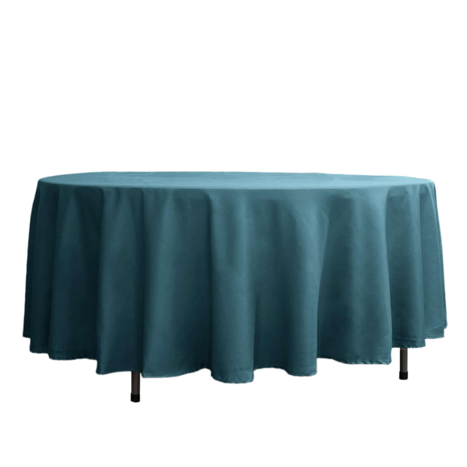Peacock Teal Round Tablecloth 108 Inches Polyester
