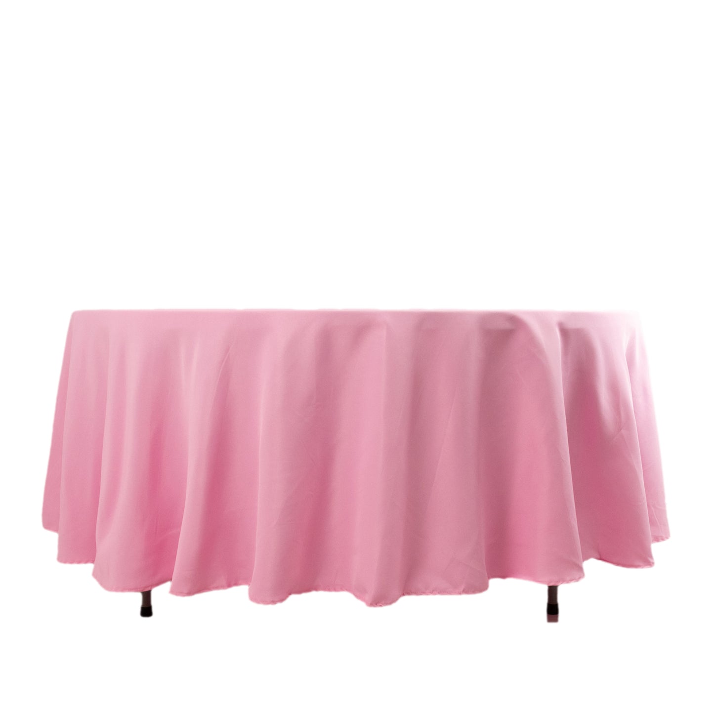 108" Pink Premium Polyester Round Tablecloth - 220GSM