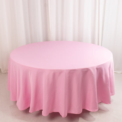 Luxurious Pink Premium Polyester Round Tablecloth