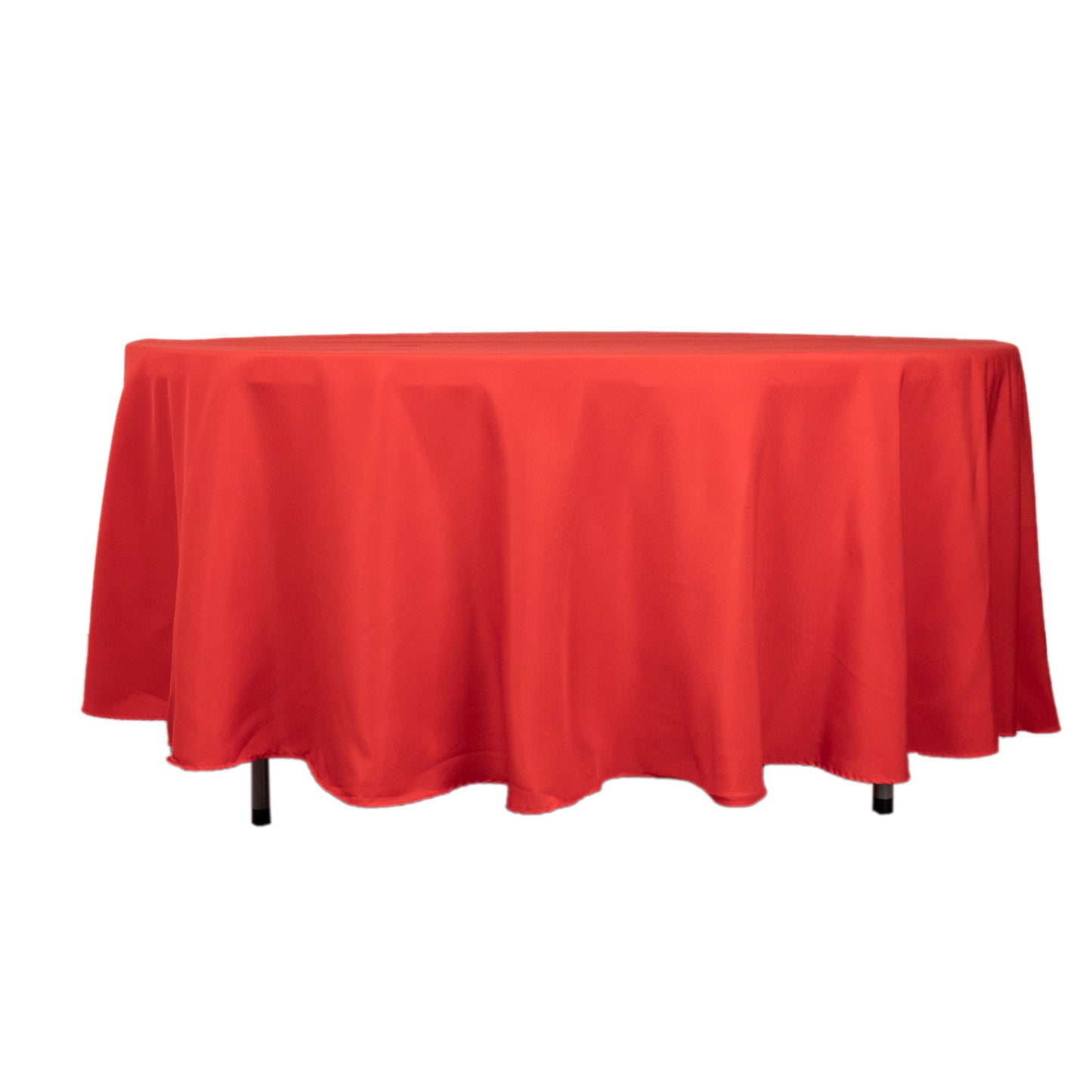 108" Red Premium Polyester Round Tablecloth - 220GSM