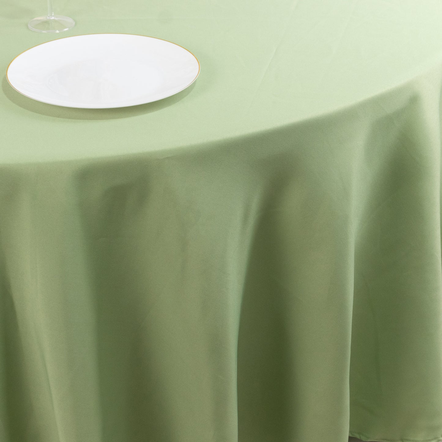 108" Sage Green Premium Polyester Round Tablecloth - 220GSM