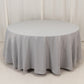 108" Silver Premium Polyester Round Tablecloth - 220GSM